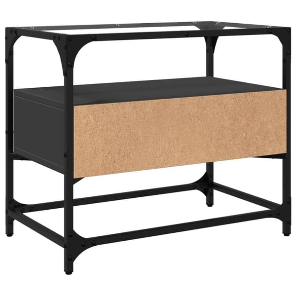 vidaXL tv-bord med glastop 60x35x51 cm konstrueret træ sort