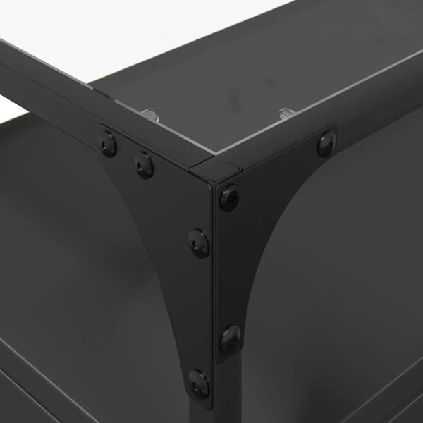 vidaXL tv-bord med glastop 60x35x51 cm konstrueret træ sort