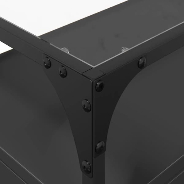 vidaXL TV-benk med glasstopp svart 80x35x51 cm konstruert tre
