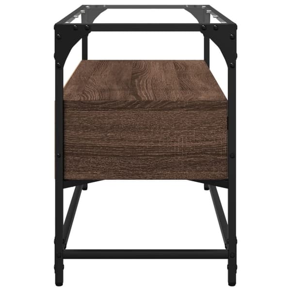 vidaXL tv-bord med glasplade 80x35x51 cm konstrueret træ brun eg
