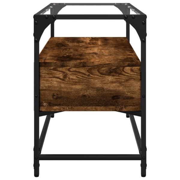 vidaXL tv-bord med glasplade 80x35x51 cm konstrueret træ røget eg