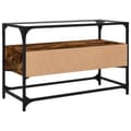 Miniatyrbillede 7 af 11: vidaXL tv-bord med glasplade 80x35x51 cm konstrueret træ røget eg