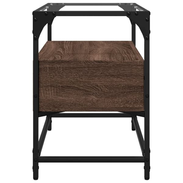 vidaXL Tv-bänk med glasskiva brun ek 60x35x51 cm konstruerat trä