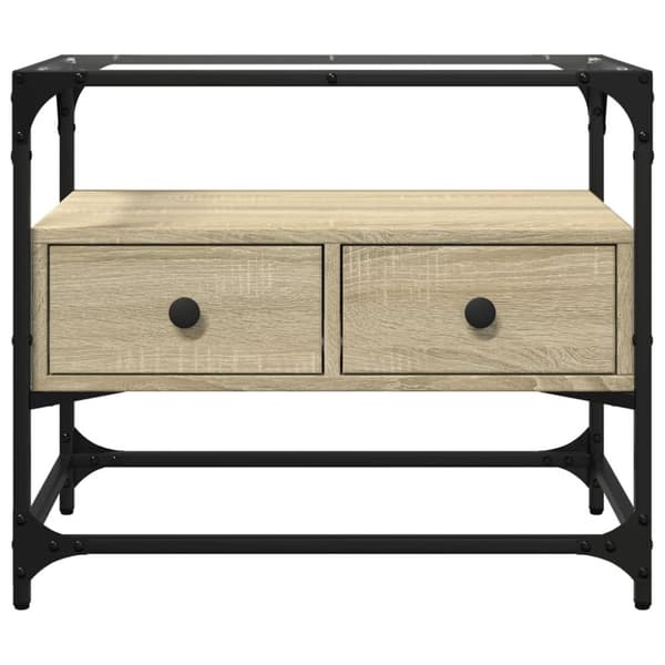vidaXL TV-benk med glasstopp sonoma eik 60x35x51 cm konstruert tre