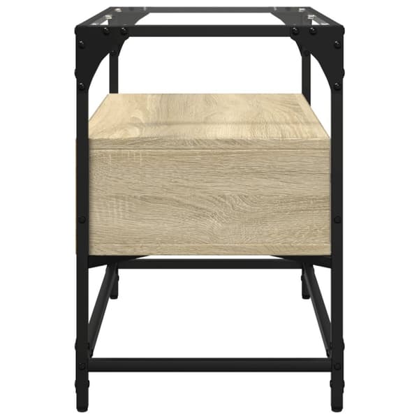 vidaXL TV-benk med glasstopp sonoma eik 60x35x51 cm konstruert tre