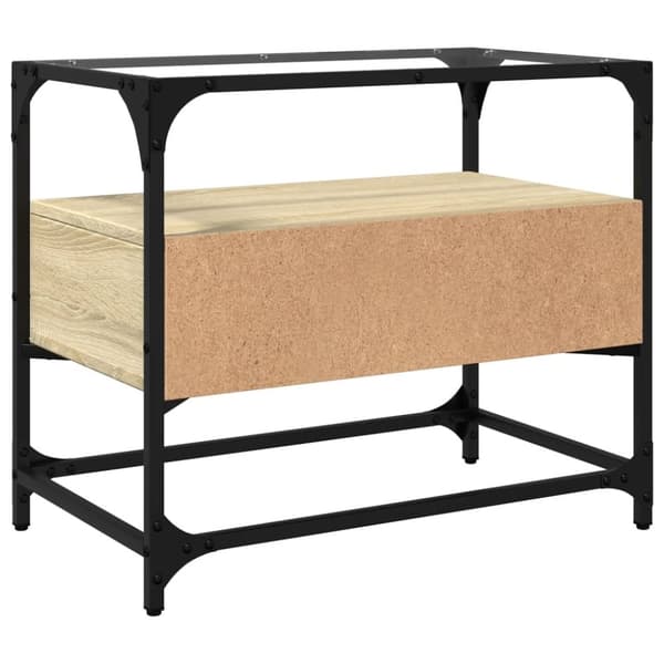 vidaXL TV-benk med glasstopp sonoma eik 60x35x51 cm konstruert tre