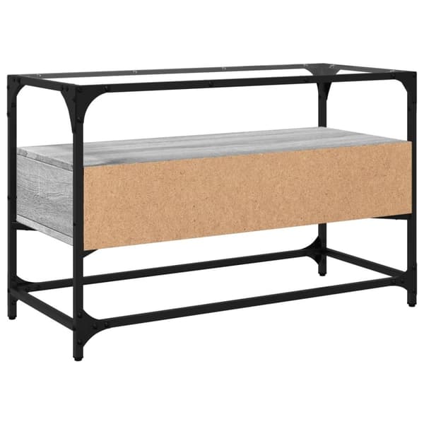 vidaXL TV-benk med glasstopp grå sonoma 80x35x51 cm konstruert tre
