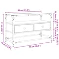 Miniatyrbilde 11 av 11: vidaXL TV-benk med glasstopp grå sonoma 80x35x51 cm konstruert tre