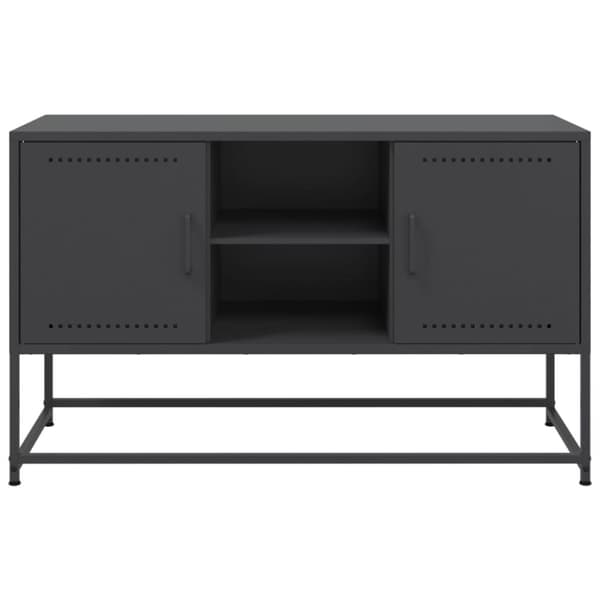 vidaXL TV-benk svart 100,5x39x60,5 cm stål