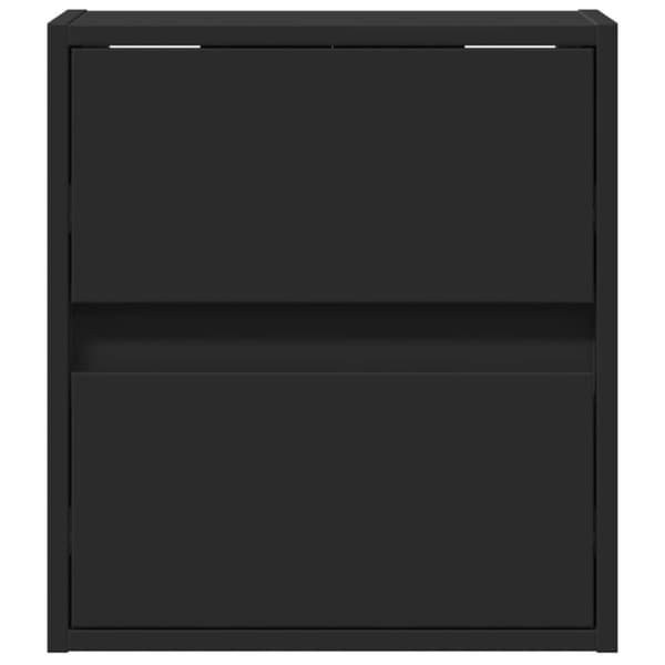 vidaXL væghængt tv-bord med LED-lys 41x31x45 cm sort