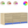 Pikkukuva 3 / 11: vidaXL TV-taso LED-valoilla Sonoma-tammi 97x34x40 cm tekninen puu