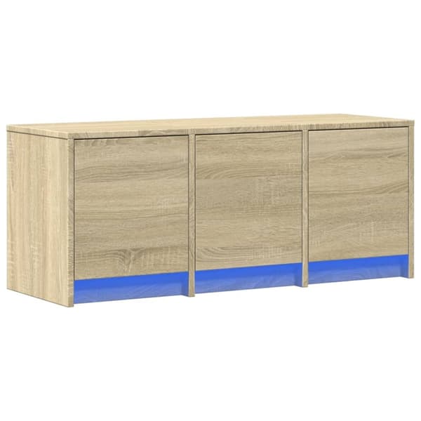 vidaXL TV-taso LED-valoilla Sonoma-tammi 97x34x40 cm tekninen puu