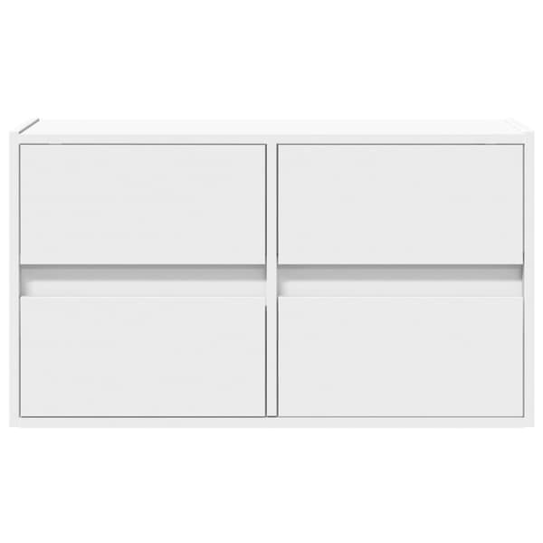 vidaXL væghængt tv-bord med LED-lys 80x31x45 cm hvid