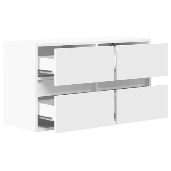 vidaXL væghængt tv-bord med LED-lys 80x31x45 cm hvid