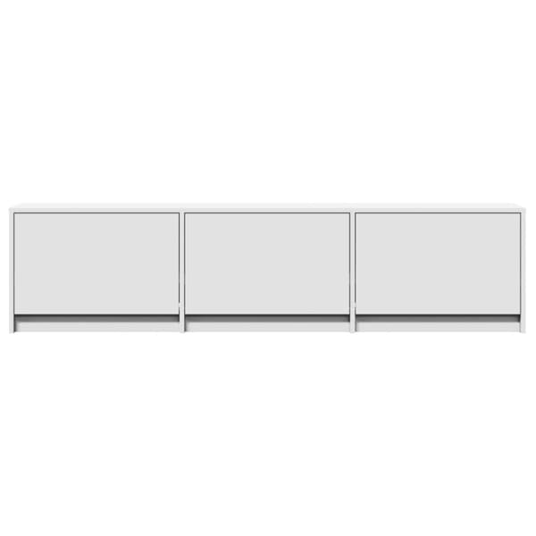 vidaXL tv-bord med LED-lys 165x34x40 cm konstrueret træ hvid