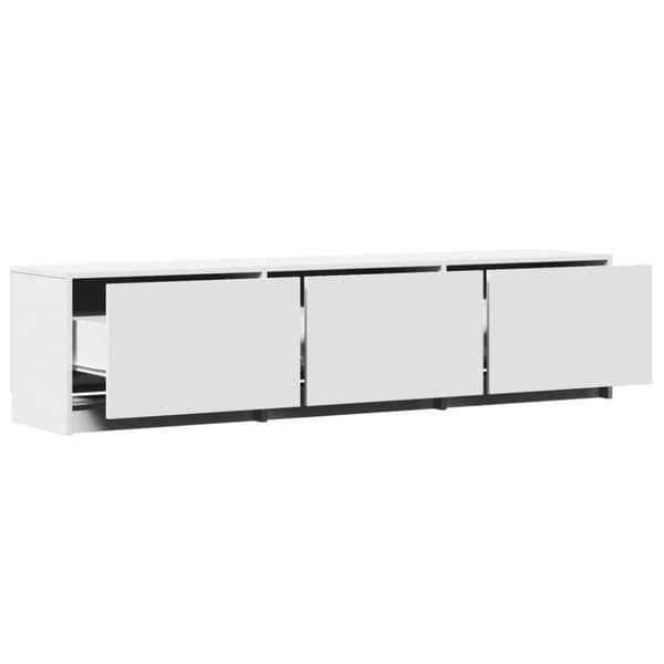 vidaXL tv-bord med LED-lys 165x34x40 cm konstrueret træ hvid