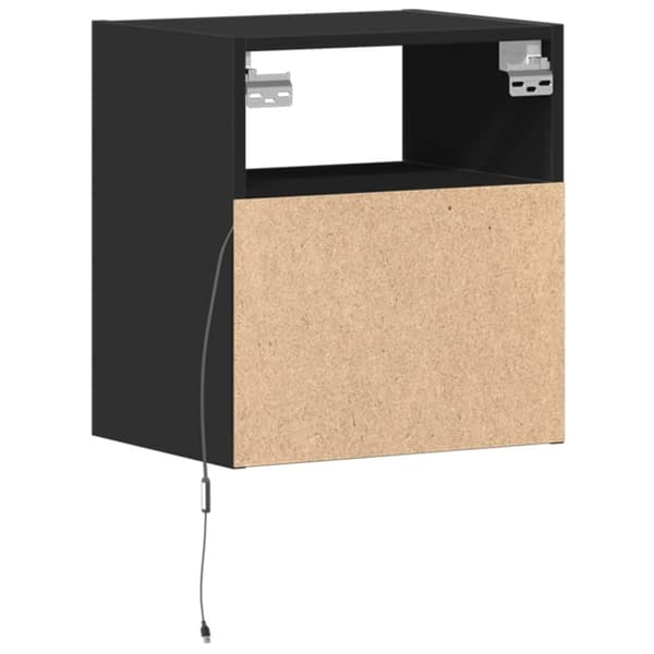vidaXL Vegghengt TV-benk med LED svart 41x31x45 cm