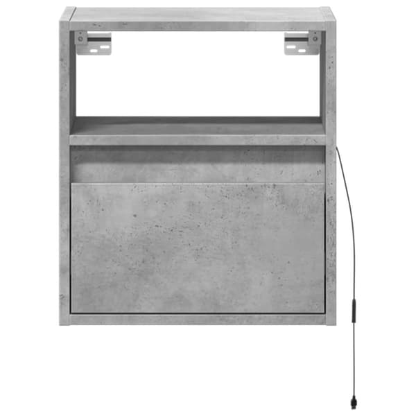 vidaXL Vegghengte TV-benker med LED-lys 2 stk betonggrå 41x31x45 cm