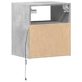 Miniatyrbilde 9 av 11: vidaXL Vegghengte TV-benker med LED-lys 2 stk betonggrå 41x31x45 cm