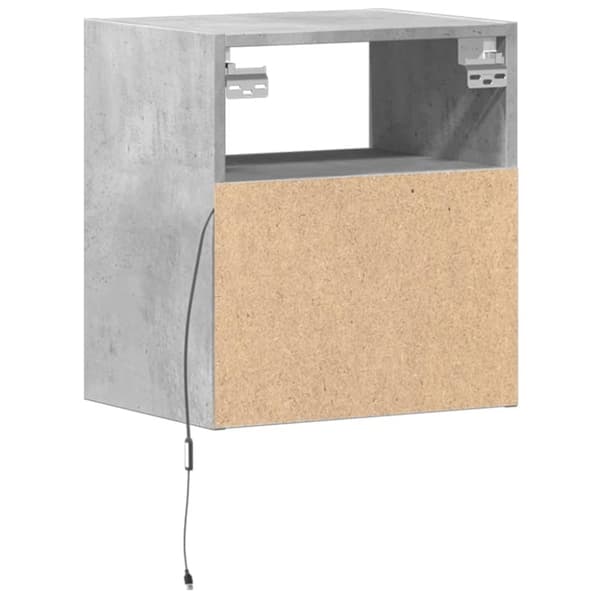 vidaXL Vegghengte TV-benker med LED-lys 2 stk betonggrå 41x31x45 cm