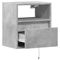 Miniatyrbilde 10 av 11: vidaXL Vegghengte TV-benker med LED-lys 2 stk betonggrå 41x31x45 cm