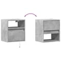 Miniatyrbilde 11 av 11: vidaXL Vegghengte TV-benker med LED-lys 2 stk betonggrå 41x31x45 cm