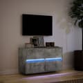 Miniatyrbilde 6 av 11: vidaXL Vegghengt TV-benk med LED-lys betonggrå 80x31x45 cm