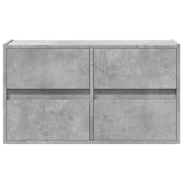 vidaXL Vegghengt TV-benk med LED-lys betonggrå 80x31x45 cm