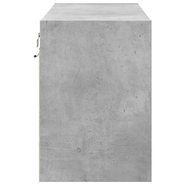 vidaXL Vegghengt TV-benk med LED-lys betonggrå 80x31x45 cm