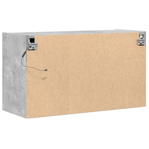 vidaXL Vegghengt TV-benk med LED-lys betonggrå 80x31x45 cm