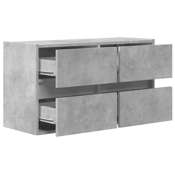 vidaXL Vegghengt TV-benk med LED-lys betonggrå 80x31x45 cm