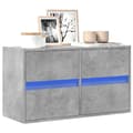 Miniatyrbilde 2 av 11: vidaXL Vegghengt TV-benk med LED-lys betonggrå 80x31x45 cm