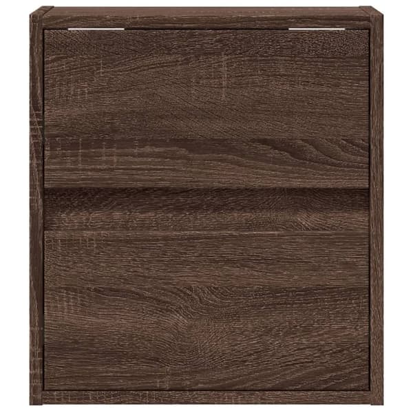 vidaXL Väggmonterad tv-bänk LED 2 st brun ek 41x31x45 cm