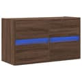 Miniatyrbilde 4 av 11: vidaXL Vegghengt TV-benk med LED brun eik 80x31x45 cm