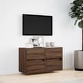 Miniatyrbilde 5 av 11: vidaXL Vegghengt TV-benk med LED brun eik 80x31x45 cm