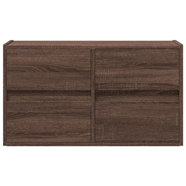 vidaXL Vegghengt TV-benk med LED brun eik 80x31x45 cm