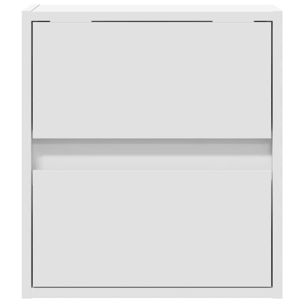 vidaXL Vegghengt TV-benk med LED hvit 41x31x45 cm