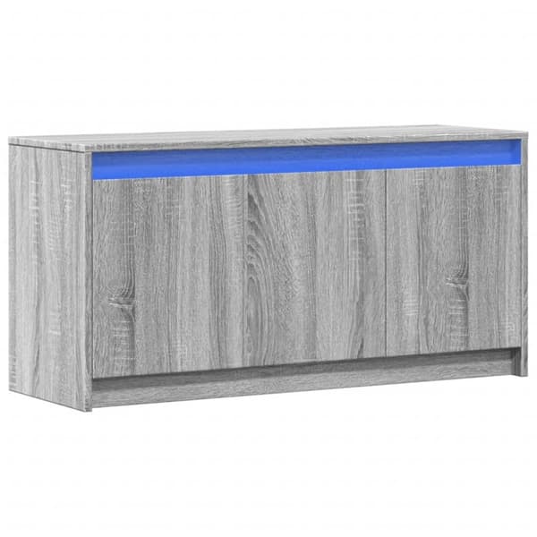vidaXL TV-benk med LED grå sonoma 100x34x50 cm konstruert tre