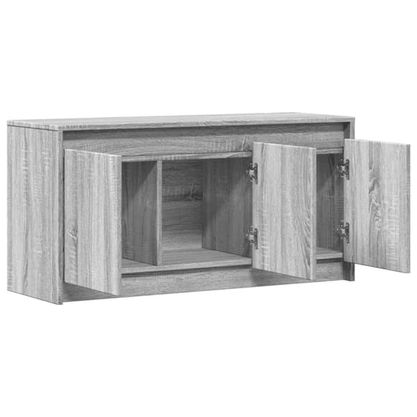 vidaXL TV-benk med LED grå sonoma 100x34x50 cm konstruert tre