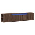 Miniatyrbilde 4 av 11: vidaXL Vegghengt TV-benk med LED brun eik 180x31x39,5 cm