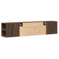 Miniatyrbilde 9 av 11: vidaXL Vegghengt TV-benk med LED brun eik 180x31x39,5 cm
