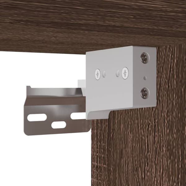 vidaXL Vegghengt TV-benk med LED brun eik 180x31x39,5 cm