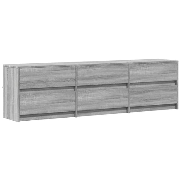 vidaXL TV-benk med LED grå sonoma 180x34x50 cm konstruert tre