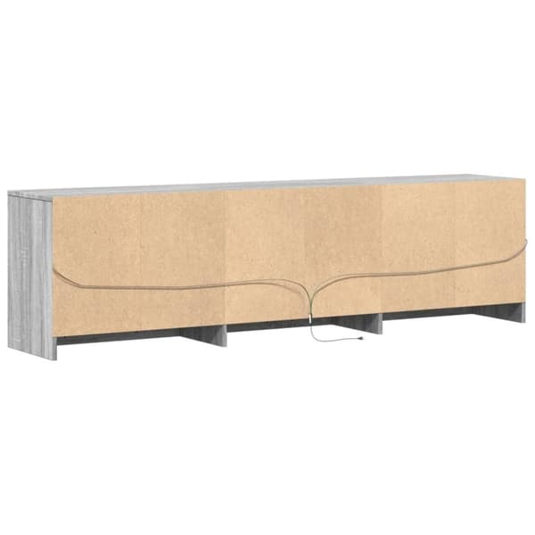 vidaXL TV-benk med LED grå sonoma 180x34x50 cm konstruert tre