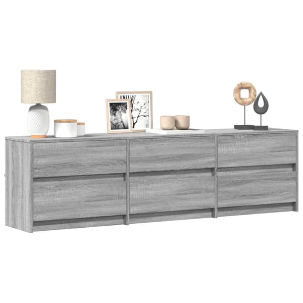 vidaXL TV-benk med LED grå sonoma 180x34x50 cm konstruert tre