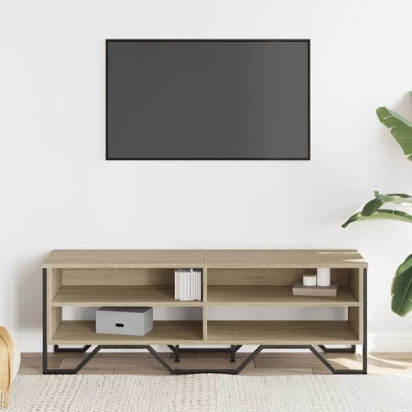 vidaXL TV-benk sonoma eik 122x34x41 cm konstruert tre