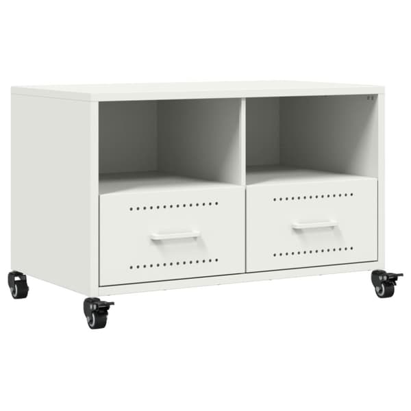 vidaXL TV-benk hvit 68x39x43,5 cm stål