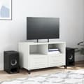 Miniatyrbilde 4 av 11: vidaXL TV-benk hvit 68x39x43,5 cm stål