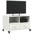Miniatyrbilde 5 av 11: vidaXL TV-benk hvit 68x39x43,5 cm stål