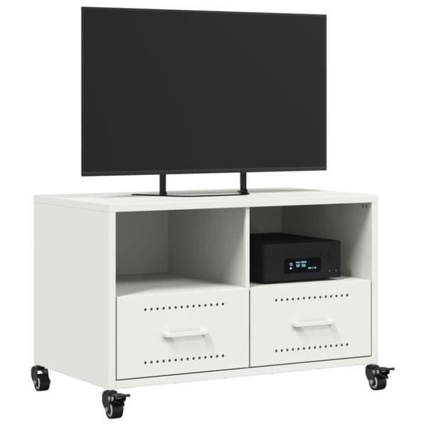 vidaXL TV-benk hvit 68x39x43,5 cm stål